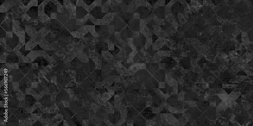 black stone marble background with seamless geometric pattern