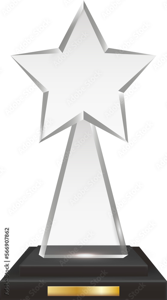 Transparent Realistic Blank Acrylic Glass Trophy Award Transparent Realistic Blank Acrylic Glass Trophy Award
