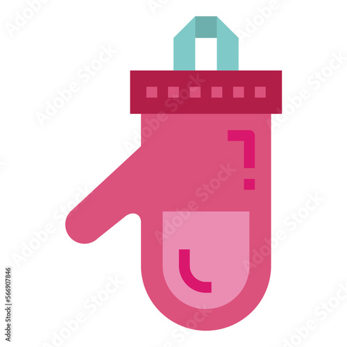 mitten flat icon style
