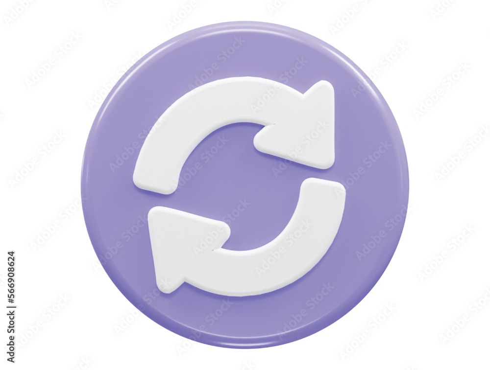 Refresh icon 3d rendering vector illustration Refresh icon 3d rendering vector illustration