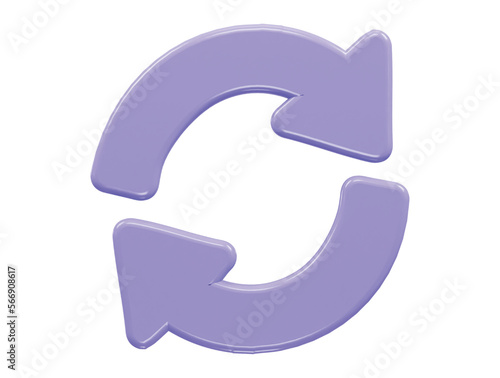 Refresh icon 3d rendering vector illustration