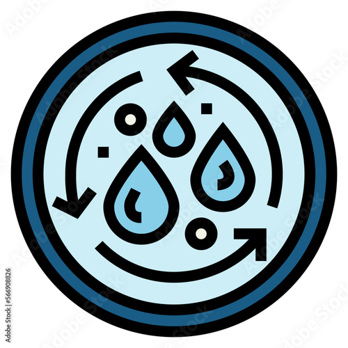 Water cycle filled outline icon style