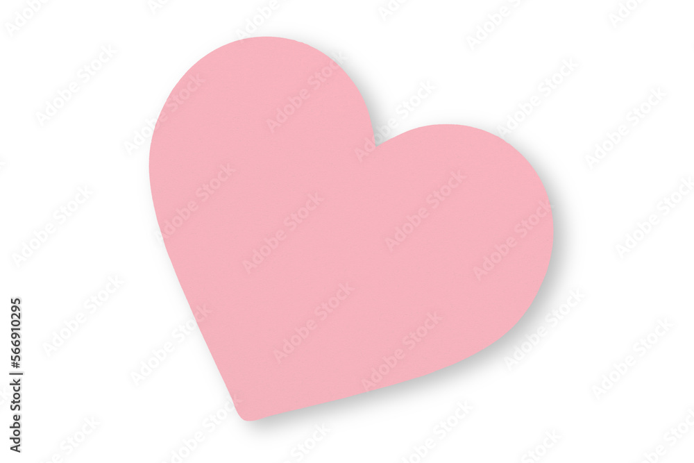 Pink paper cut in heart shape isolated on transparent background. valentine's day festival