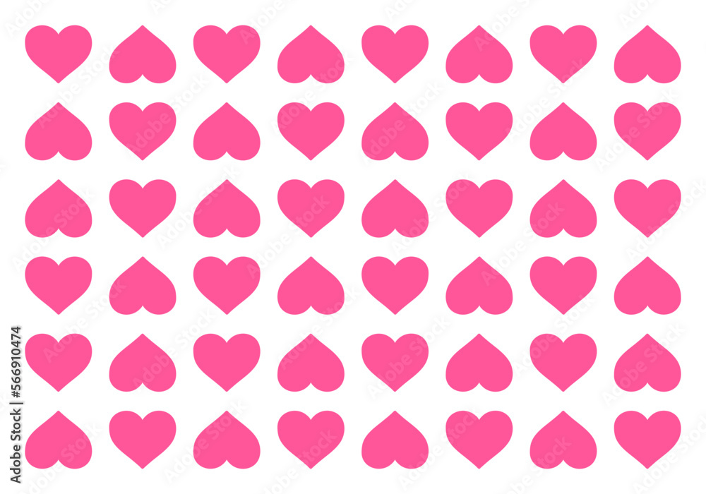 Pink Hearts Love Symbol on white background. Romance. Romantic. Love. Vector Illustration Graphic Design
