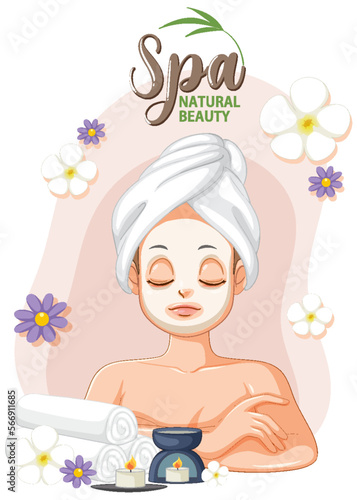 Spa girl applying facial mask
