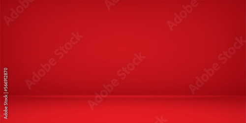 Empty red room. Table surface. Vector design illustration. Mock up for you business project