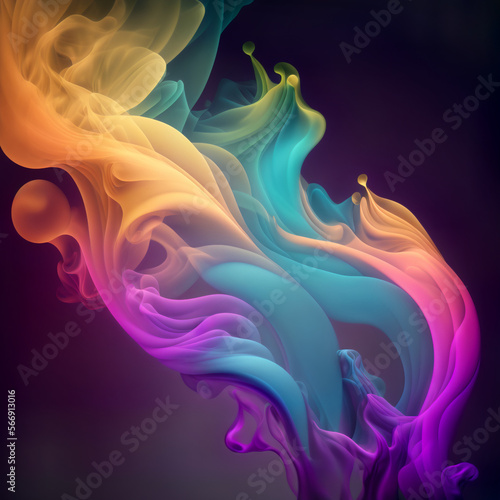 abstract background with smoke, colours on black background