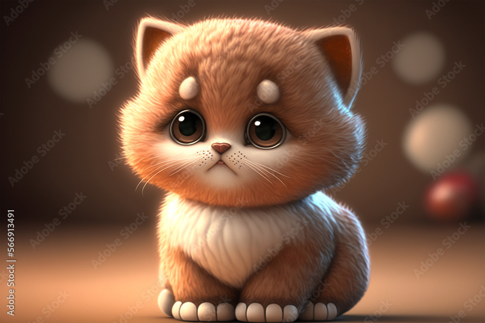 Cute little cat is sad