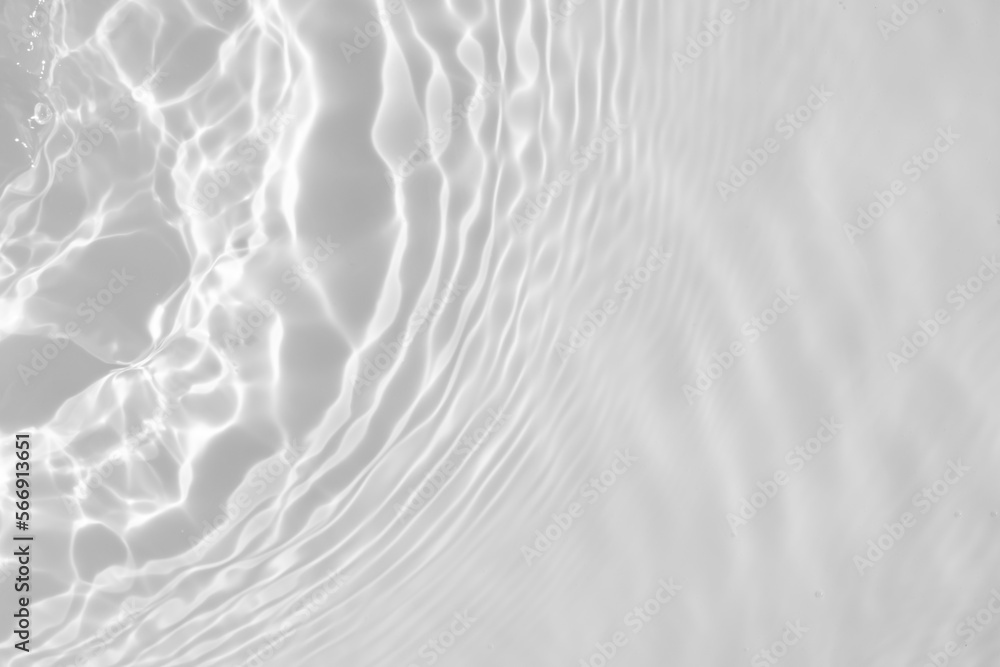 Abstract white transparent water shadow surface texture natural ripple background - obrazy, fototapety, plakaty 