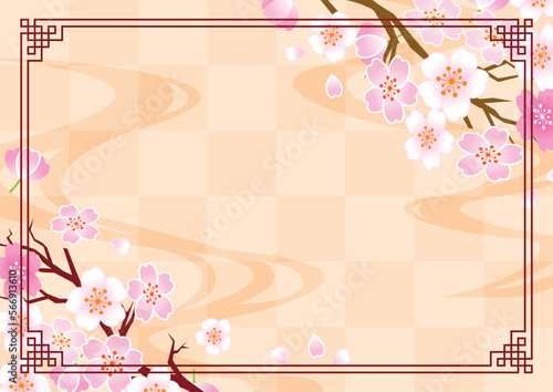 桜　春　花びら　背景