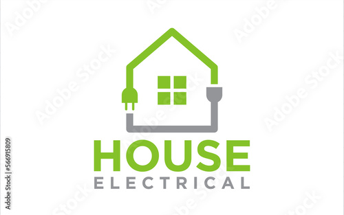 Electrical House Logo, Power Electric House Logo Template