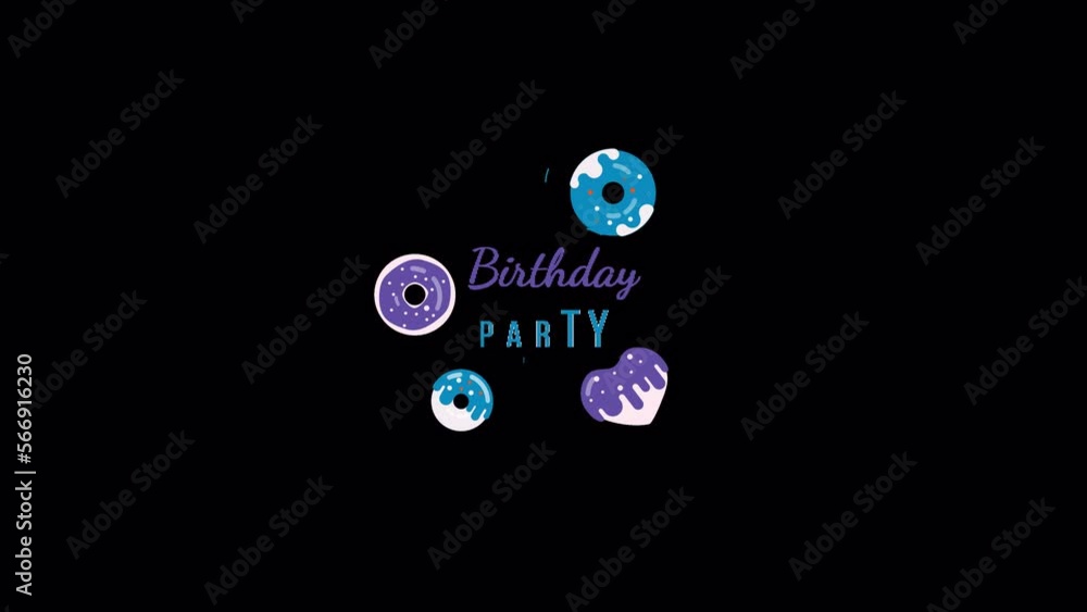 Happy Birthday Titles with Alpha Channel, colorful design, 4k resolution Happy Birthday Titles with Alpha Channel, colorful design, 4k resolution