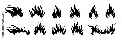 Fire icon. Flame vector. Fire set. 