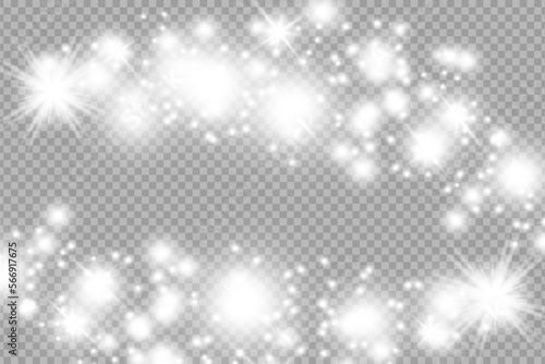 Beautiful sparks shine with special light. Vector sparkles on a transparent background.
