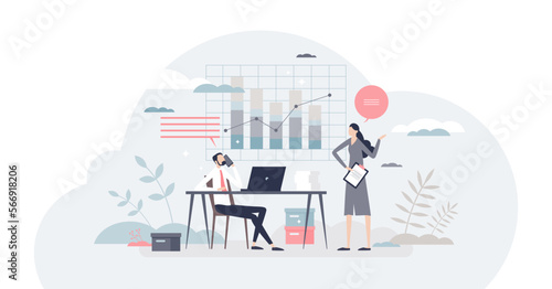 Business administration and company strategy management tiny person concept, transparent background.Future planning and control expert with professional education in MBA illustration.