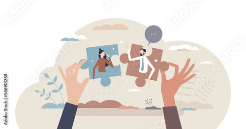 Connections and contacts as society collaboration tiny person concept, transparent background. Social media friendship request or business cooperation offer illustration.