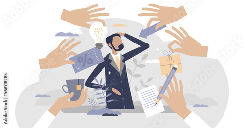 Customer centric performance or client focused offers tiny persons concept, transparent background. Products or service with advantage accommodation for special partnership as marketing method.