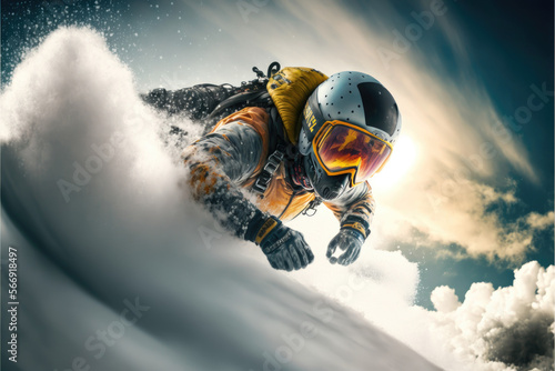 snowboarder jumping in the air generate by AI