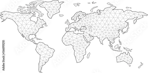 polygonal world map.