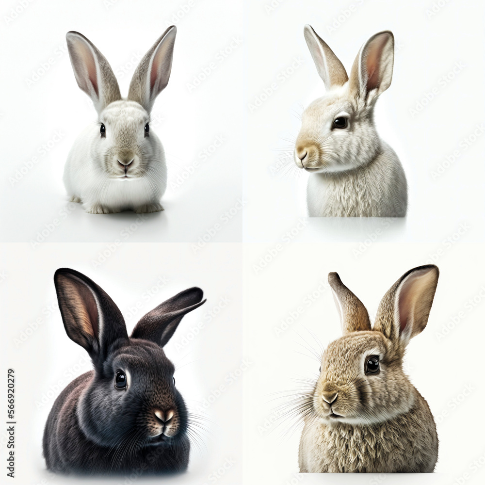 Hasen und Kaninchen – Illustrationen – Generative AI