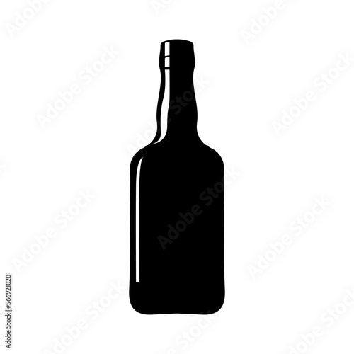 Wine bottle icon logo vector