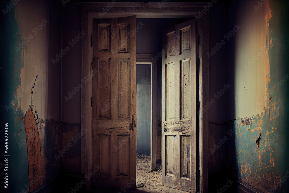 Obraz premium old door in the night