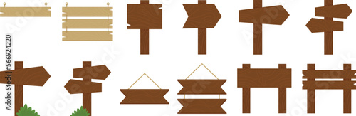 Set wooden tag illustrationof wooden brushes