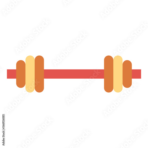Barbell flat icon style