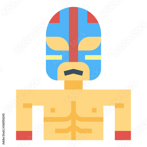 wrestler flat icon style