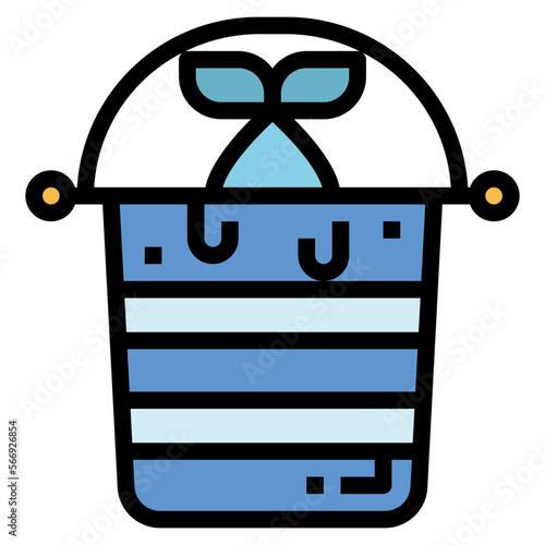 bucket filled outline icon style