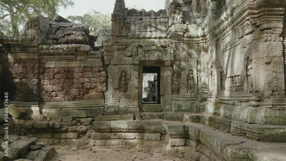 The Khmer temple of Ta Som - Ruins of a 12th century Buddhist temple, with intricate carvings The Khmer temple of Ta Som - Ruins of a 12th century Buddhist temple, with intricate carvings