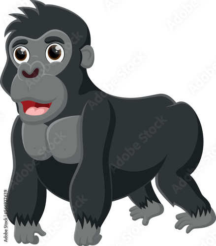 Cartoon funny gorilla isolated on white background © ROFIDOHTUL
