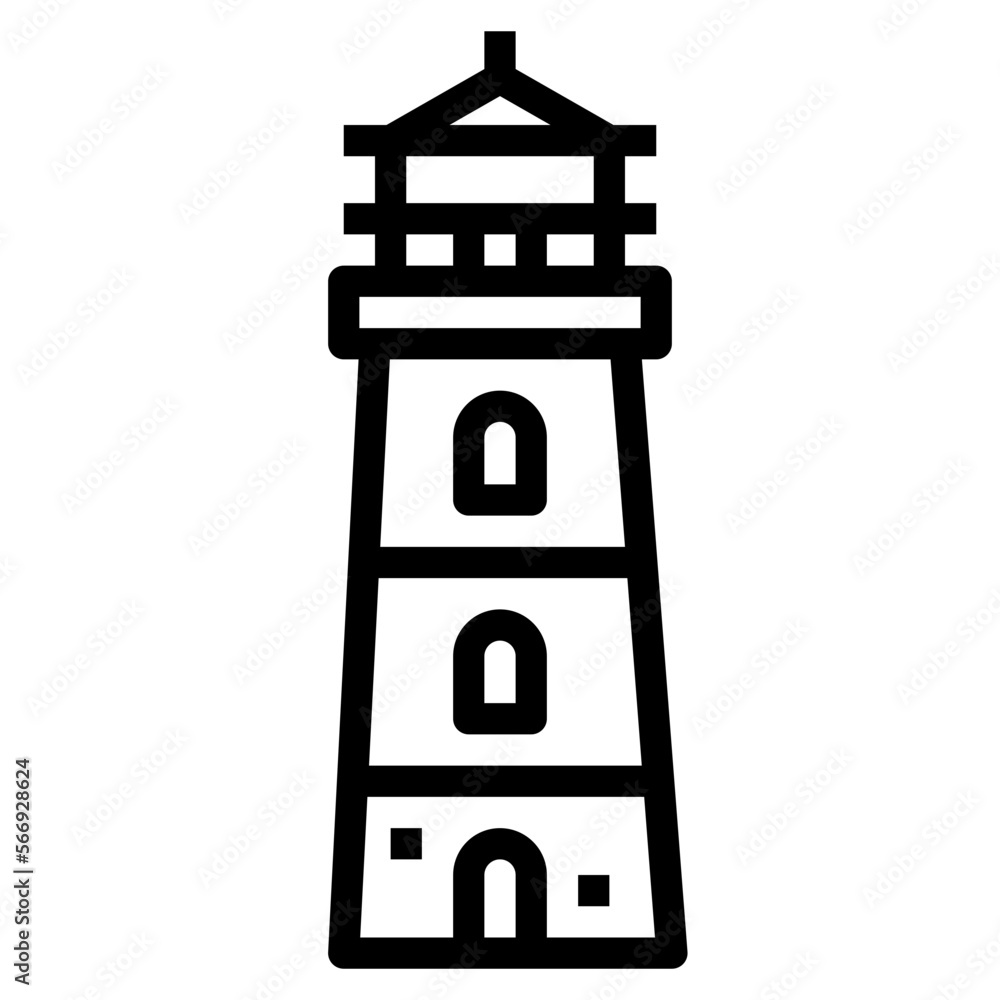 lighthouse line icon style lighthouse line icon style