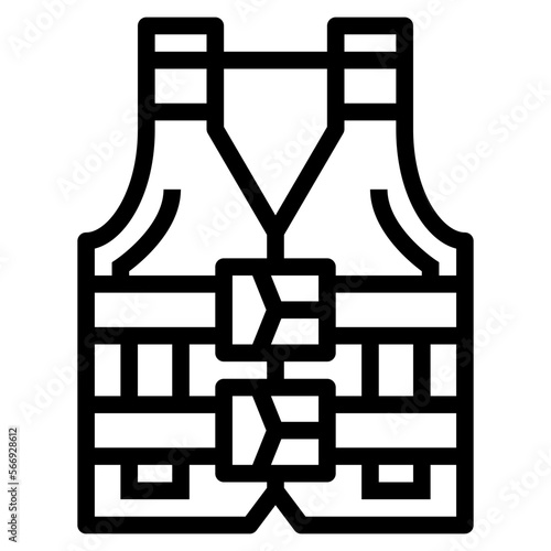 Life vest line icon style