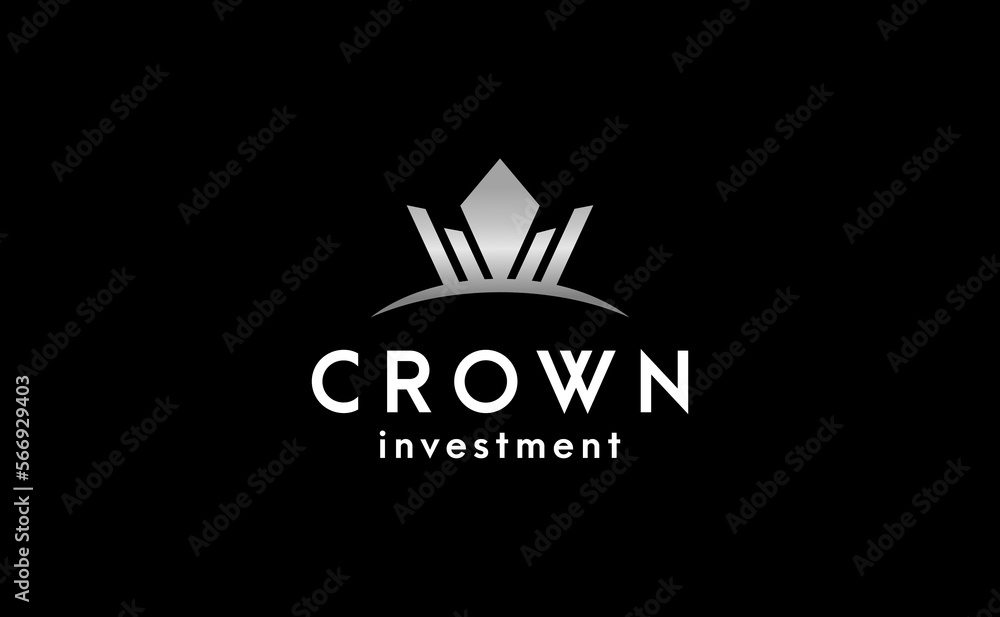 Luxury Crown Investment Logo Design Abstract Jewelry Idea Monogram Template