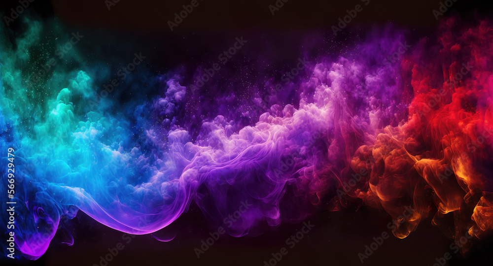 Obraz premium absract colorful fantasy smoke background, generative ai