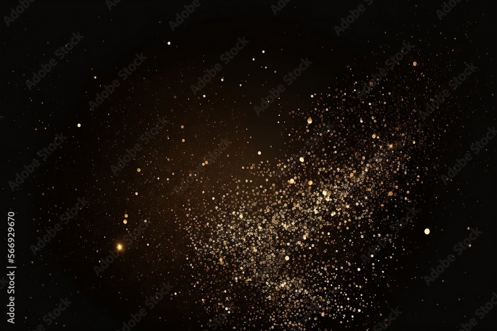 Black Background With Falling Golden Sparkles Made with Generative AI Black Background With Falling Golden Sparkles Made with Generative AI