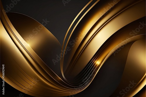 Abstract Golden Lines Background Luxury Made with Generative AI