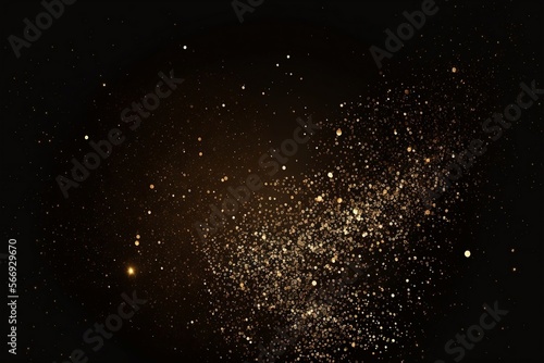 Black Background With Falling Golden Sparkles Made with Generative AI