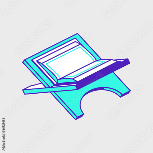 Open quran isometric vector icon illustration