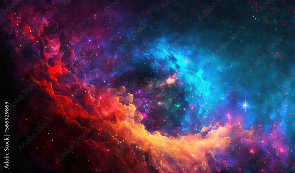 abstract colorful background of space galaxy universe, generative ai