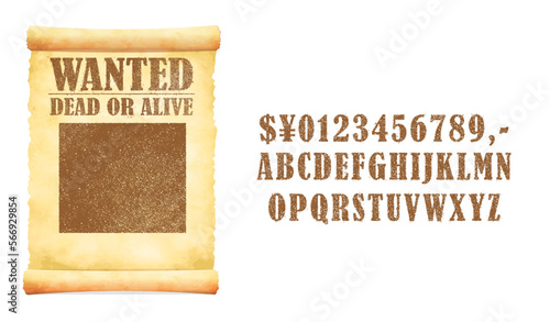 Grunged wanted paper template vector illustration ( text editable )