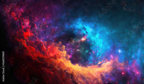 abstract colorful background of space galaxy universe, generative ai