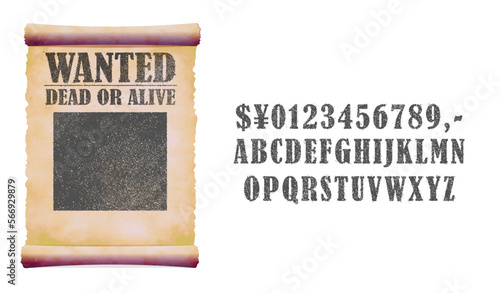 Grunged wanted paper template vector illustration ( text editable )