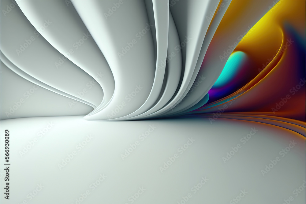 Fototapeta premium abstract light background with smooth waves, generative ai