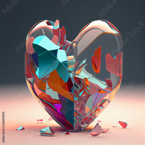 colorful heart glass design