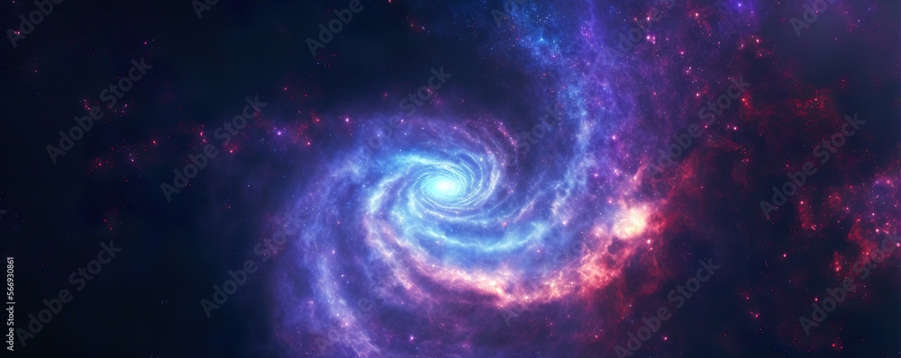 Fototapeta premium colorful abstract spiral galaxy in space, generative ai