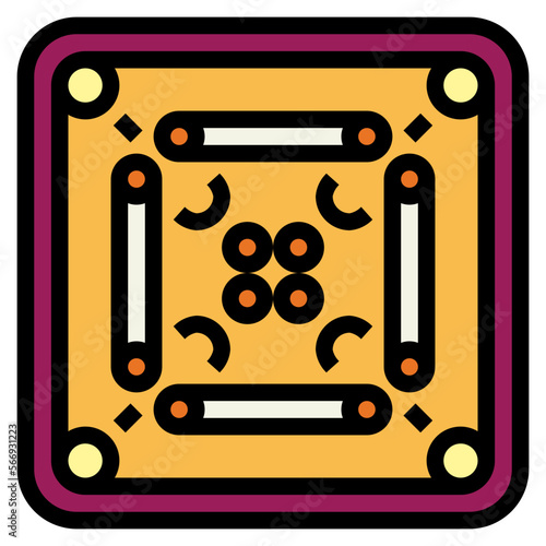 Carrom filled outline icon style