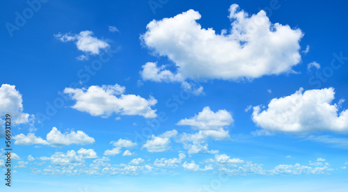 Fototapeta Naklejka Na Ścianę i Meble -  Panoramic view of Blue sky with white clouds.