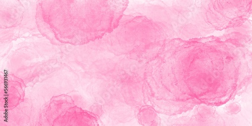 Colorful fresco drops on white background. It's water color effect and random direction. There's a copy space for your text.
